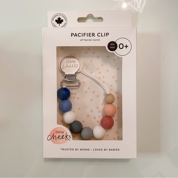 BNIB Little Cheeks Pacifier Clip - Picture 1 of 2